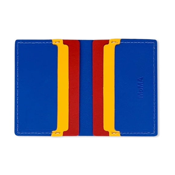 MoMA Primary Colors Recycled Leather Card Holder Wallet (2000) - Picture 3 of 10